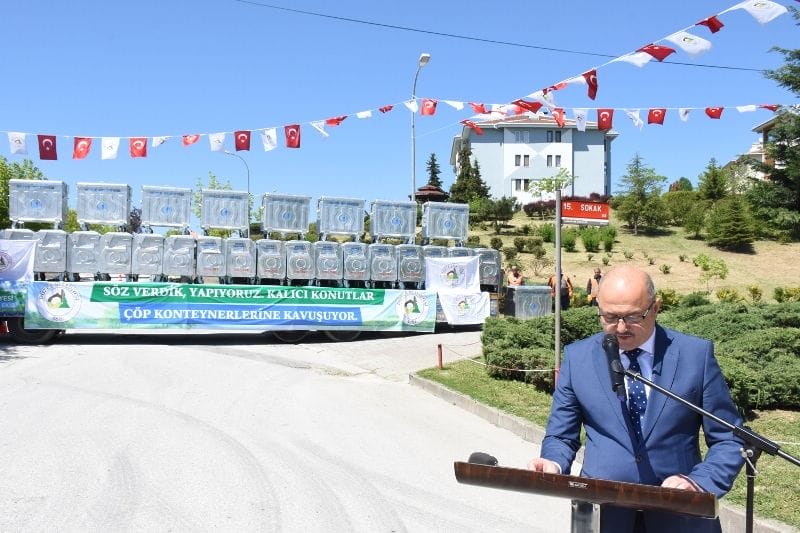 950 ÇÖP KONTEYNERİ DAĞITILDI