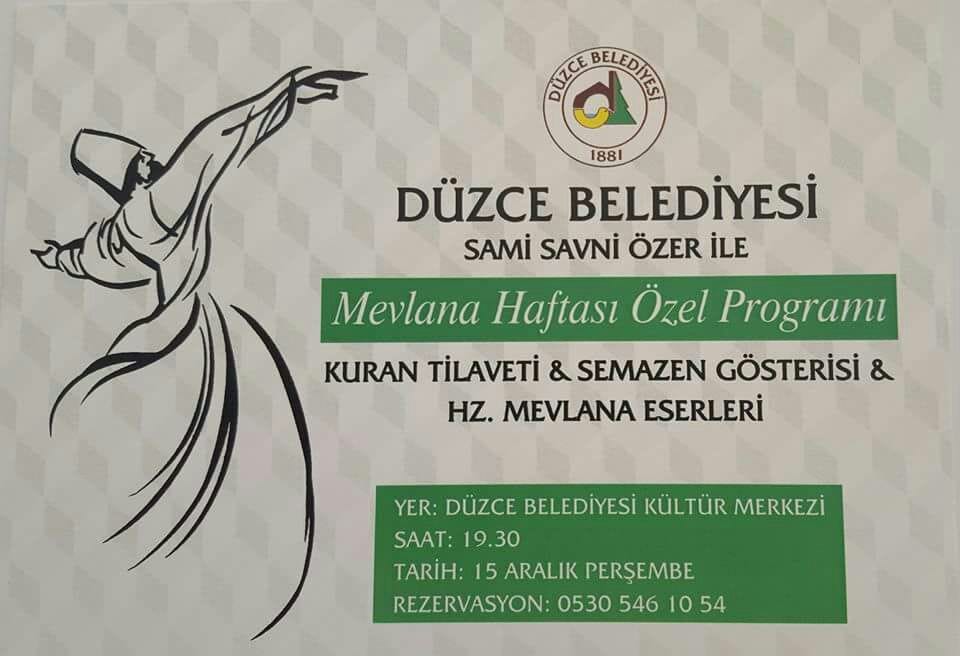MEVLANA HAFTASI PROGRAMI