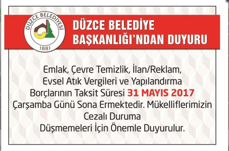 ÖDEMELERDE SON GÜN