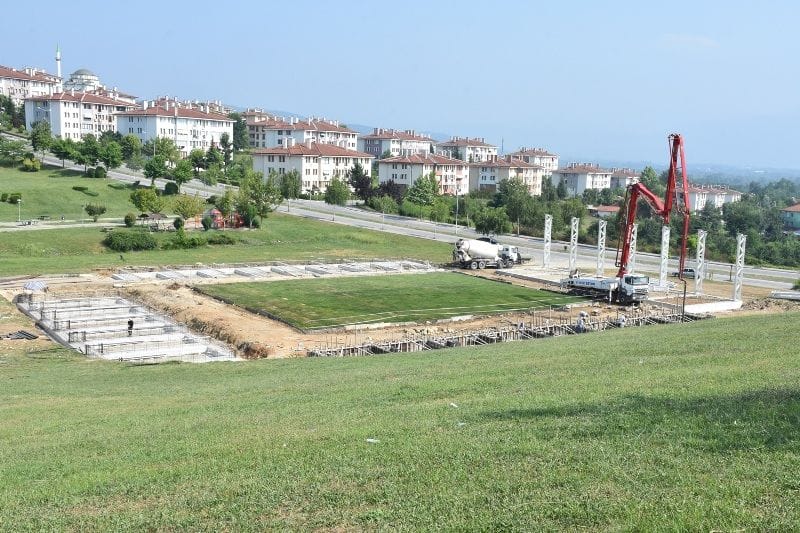 GÜREŞ ALANINA TRİBÜN YAPILIYOR