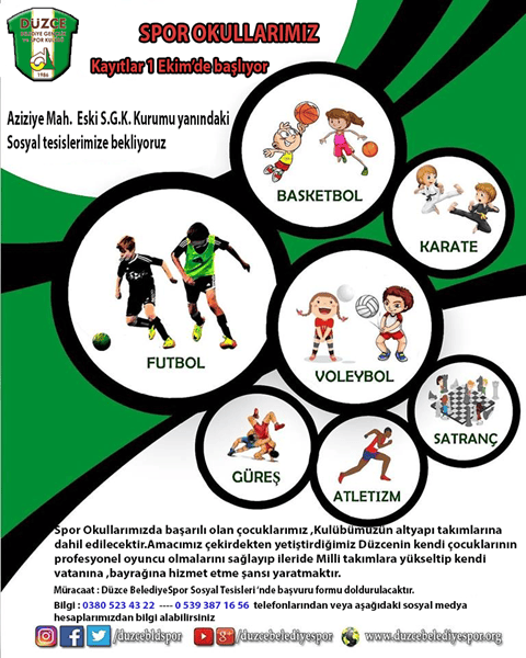 SPOR OKULLARI KAYITLARI BAŞLADI
