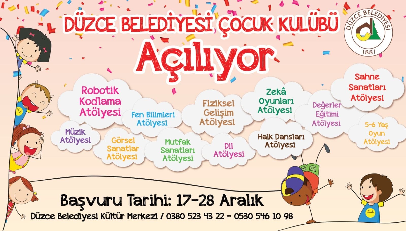 ÇOCUK KULÜBÜNE BAŞVURULAR BAŞLADI